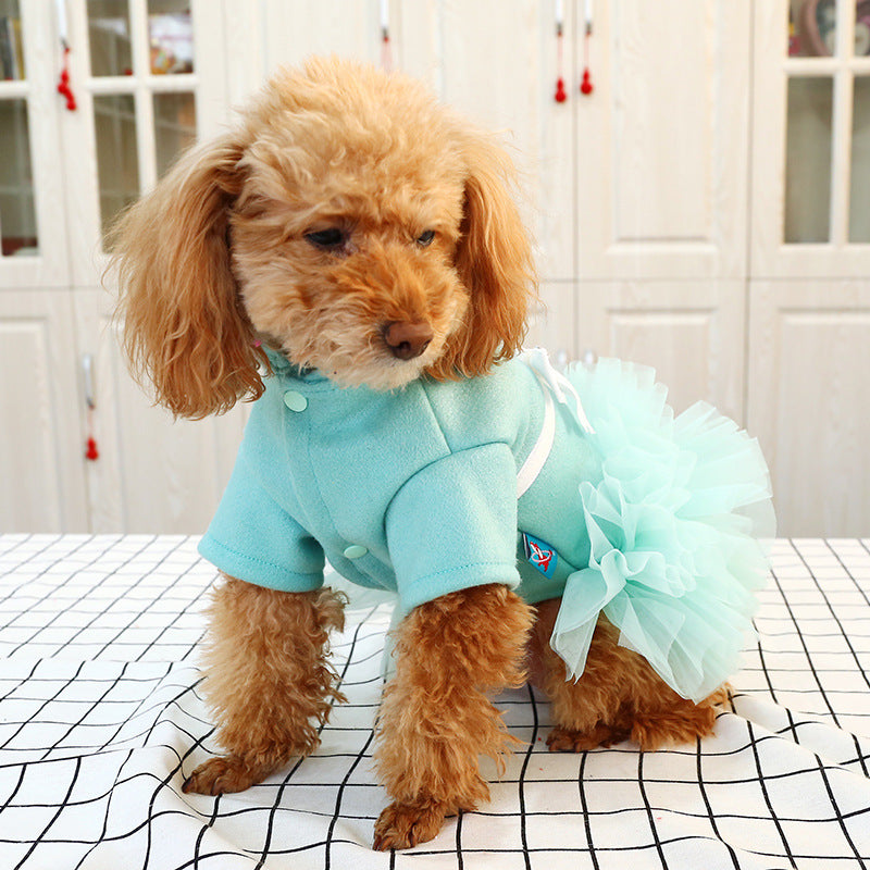 Woolen Lady Temperamental Gauze Skirt Pet Cat Clothing