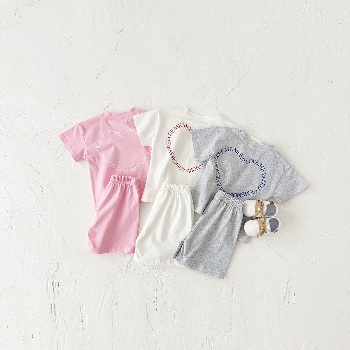 Heart Printing Short Sleeve Suit Korean Style