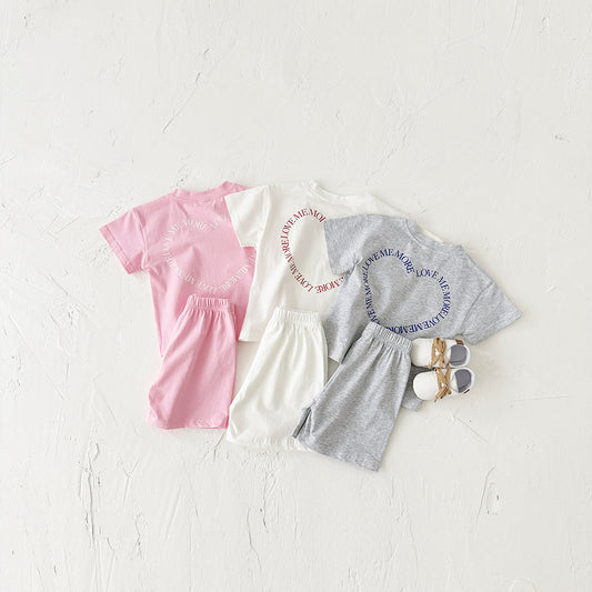 Heart Printing Short Sleeve Suit Korean Style
