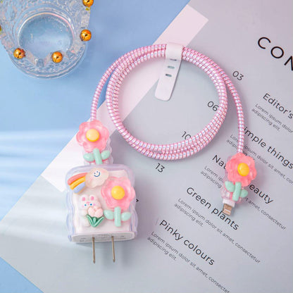 Cute Mobile Phone Data Cable Charger Protective Cover