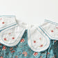 Peacock Blue Girl Floral Autumn Baby Girl Petal Collar Princess Dress Children's Clothing