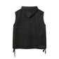 Hooded Pullover Denim Vest Men