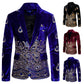 Ethnic Print Single-breasted Leisure Suits For Men Costume