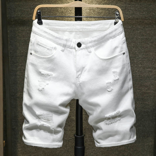 Men's Jeans Shorts Ripped Thin Breeches