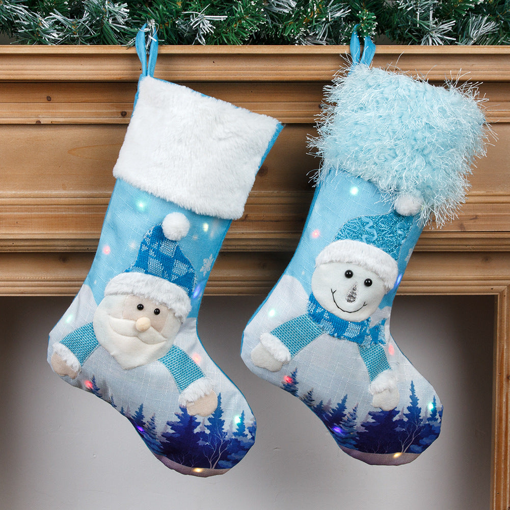 New Year Christmas Decor For Home Glowing Large Christmas Socks Gift