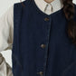 Ins Japanese-style Retro Denim Waistcoat Vest Women