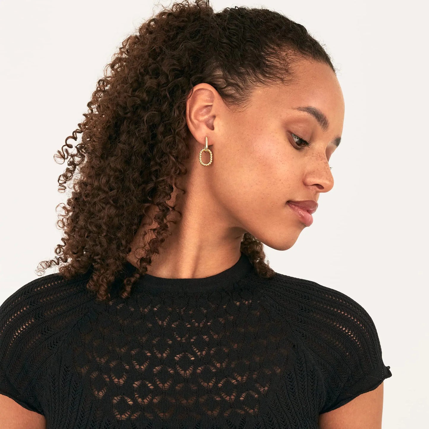 PAVOI 14K Gold Convertible Link Huggie Earrings