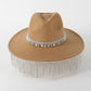 Pendant Wide Brim Top Hat Casual Fedora Hat Women Fur Felt Hat