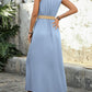Summer Round-neck Sleeveless Split Dress