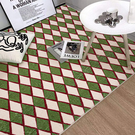 Modern Minimalist Diamond Checkerboard Rug