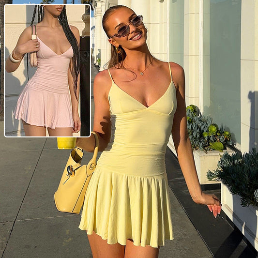 Sexy V-neck Suspender Dress