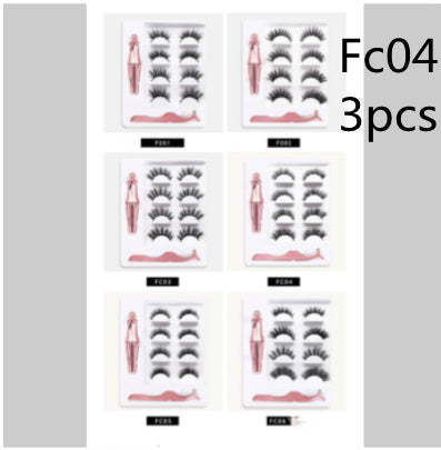 Three pairs of false eyelashes