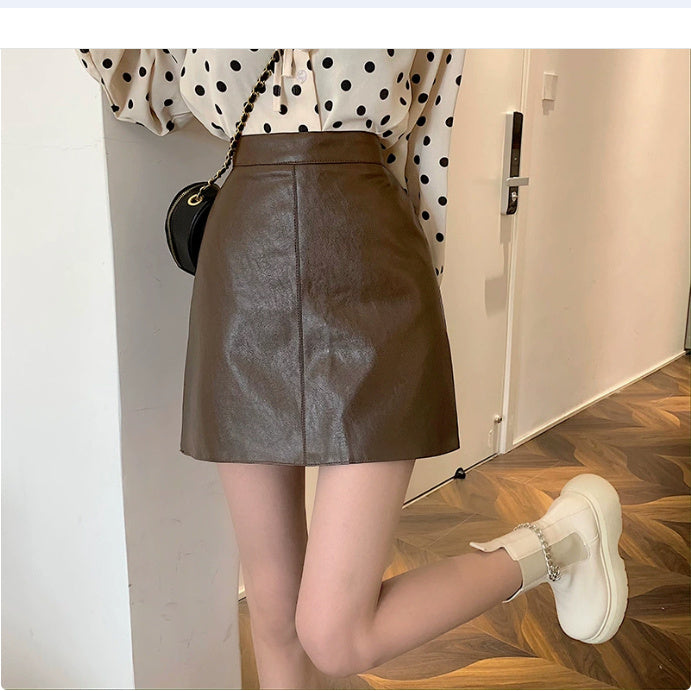 HOT Fashion Women Shiny Leather Skirts