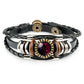 Zodiac Sign Bracelets For Women Men 12 Constellation Beaded Hand Woven PU Leather Bracelets