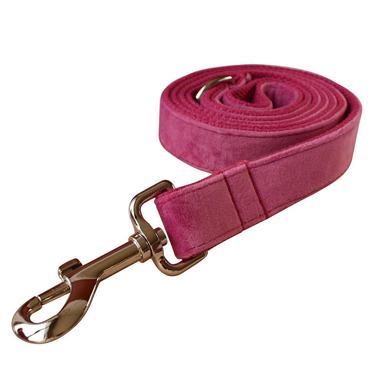 Rose Red Velvet Dog Rope Pet Neck Collar