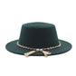 Fashion Flat Brim Top Hat Women Flat Top Woolen Hat
