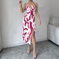 Summer Printed Suspender Split Dress