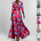 Fashion Print Half-sleeve V-neck Dress