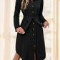 Women's Solid Color Long Sleeve Midi Dress Fall Women Dresses