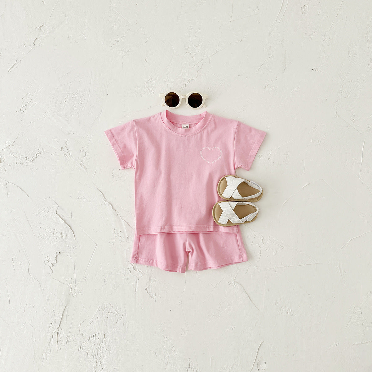 Heart Printing Short Sleeve Suit Korean Style