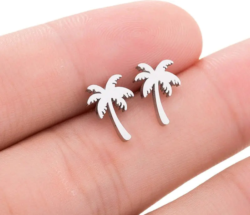 Punk Women Coconut Palm Tree Earrings