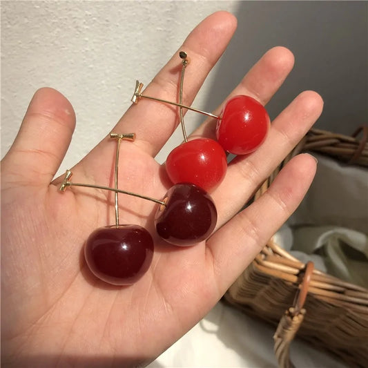 MENGJIQIAO 2019 New Cherry Shaped Drop Earrings