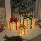 Remote Control Christmas Gift Box Lights Christmas Three-piece Decoration
