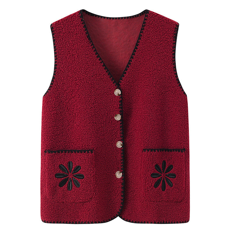 Vest Cardigan For Elderly Women Waistcoat