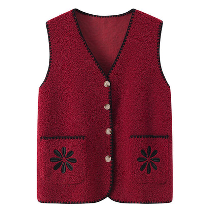 Vest Cardigan For Elderly Women Waistcoat