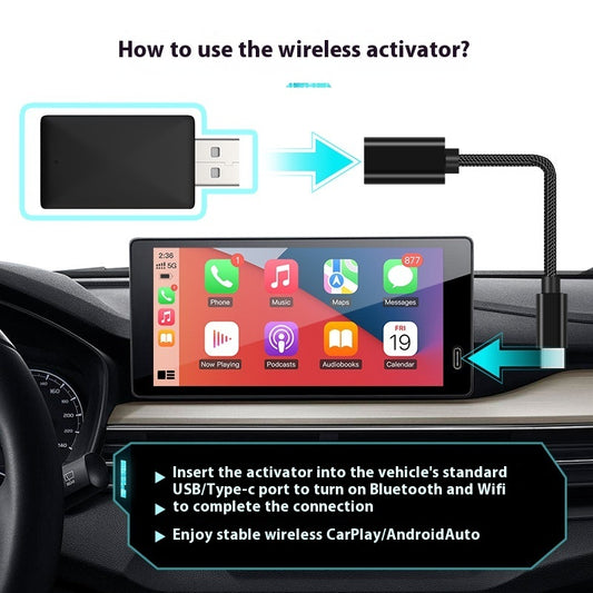 Portable 2 In 1 Wireless Carplay Box Android Auto Adapter