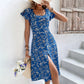Summer Floral Print Maxi Dress Women