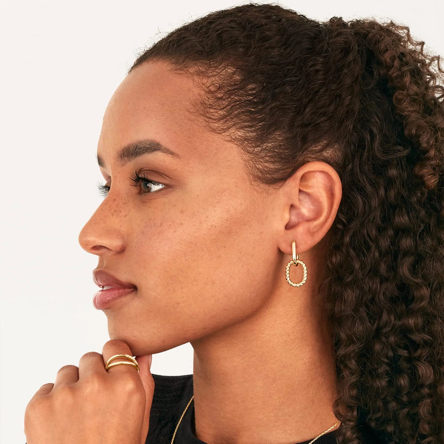 PAVOI 14K Gold Convertible Link Huggie Earrings