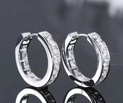 IOGOU 2.5mm Moissanite Hoop Earrings