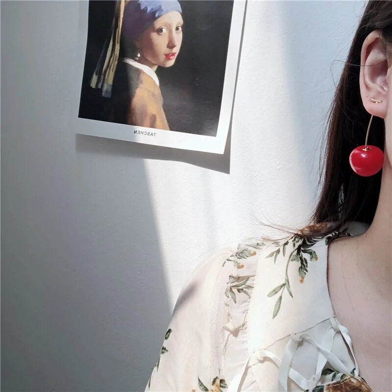 MENGJIQIAO 2019 New Cherry Shaped Drop Earrings