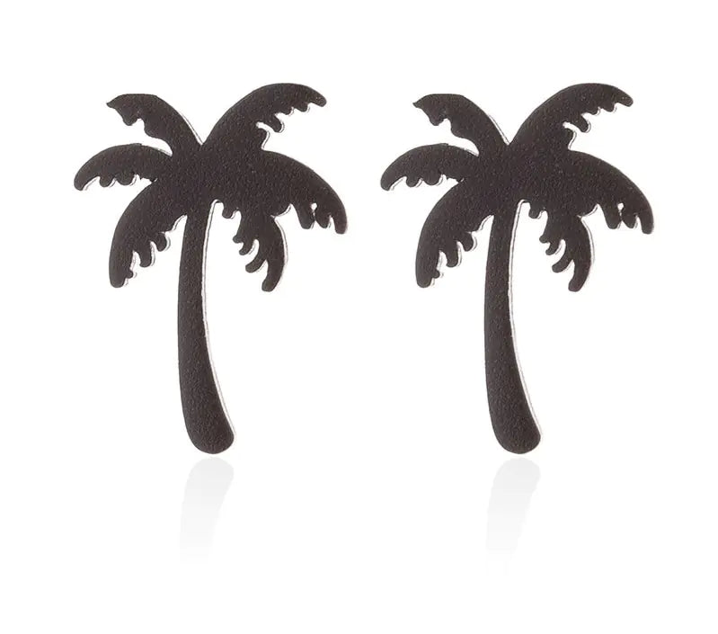 Punk Women Coconut Palm Tree Earrings