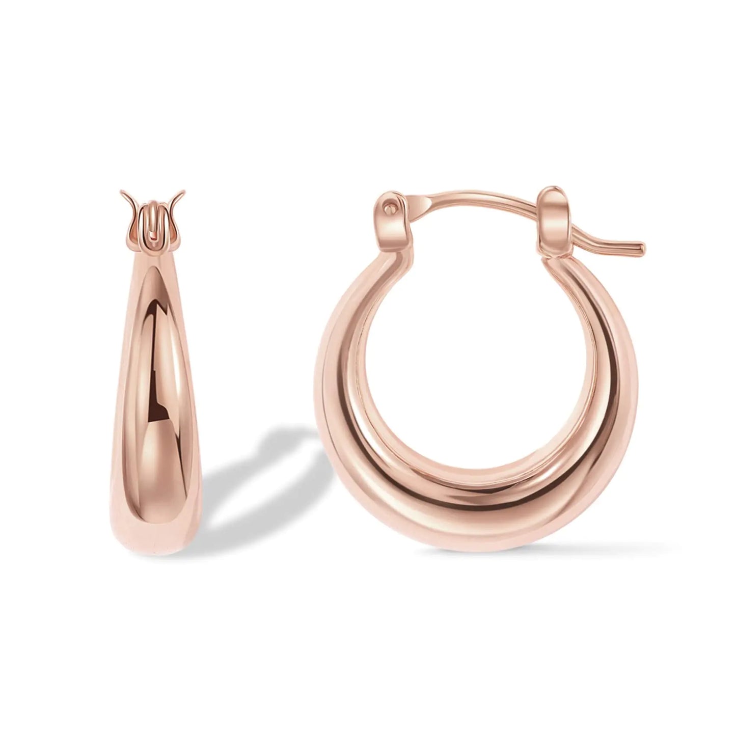 PAVOI 14K Gold Plated Sterling Silver Posts Chunky Hoop Earrings