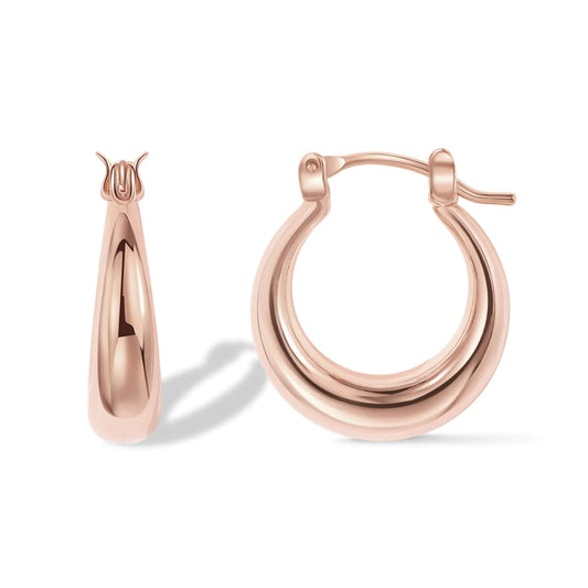 PAVOI 14K Gold Plated Sterling Silver Posts Chunky Hoop Earrings