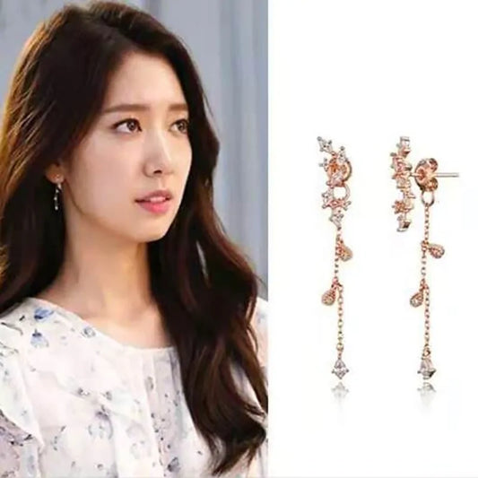 MENGJIQIAO 2019 Korean Cubic Zircon Drop Earrings For Women