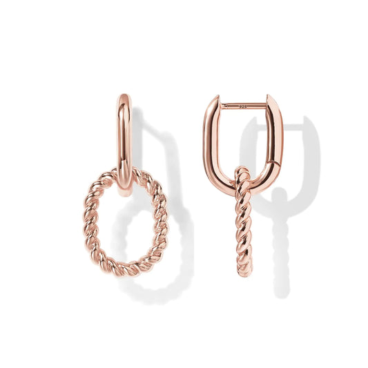 PAVOI 14K Gold Convertible Link Huggie Earrings