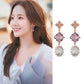 MENGJIQIAO 2019 Korean TV Star Crystal Tassel Drop Earrings