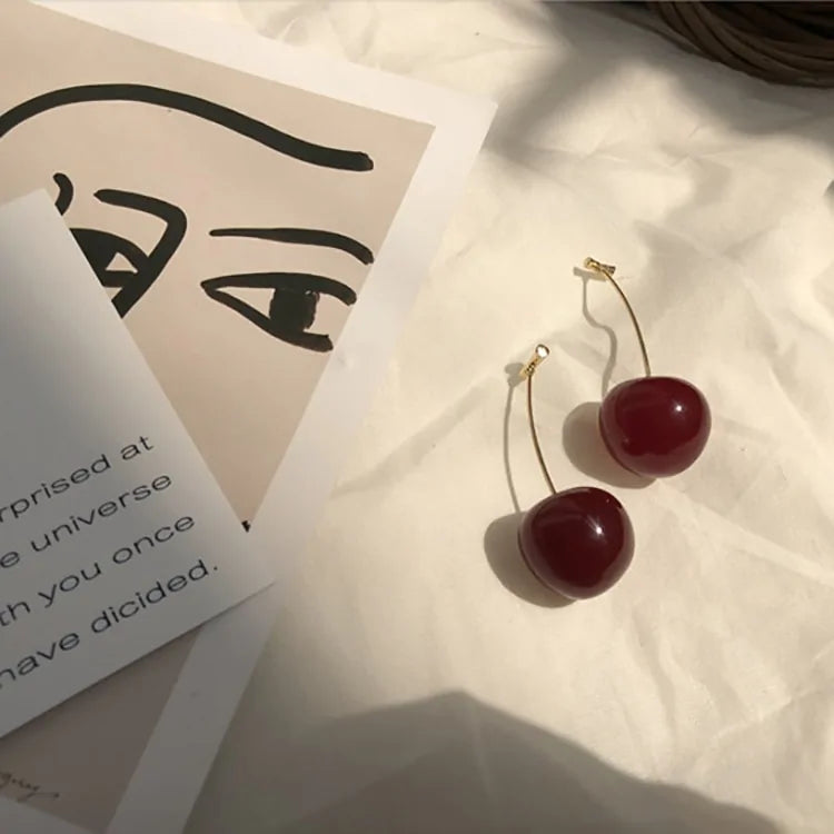 MENGJIQIAO 2019 New Cherry Shaped Drop Earrings